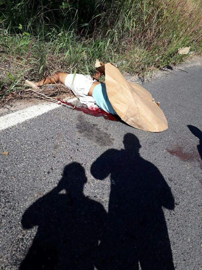 Vítima de acidente na BR-316 em Teresina (Crédito: Imagem enviada por internauta ao meionorte.com)