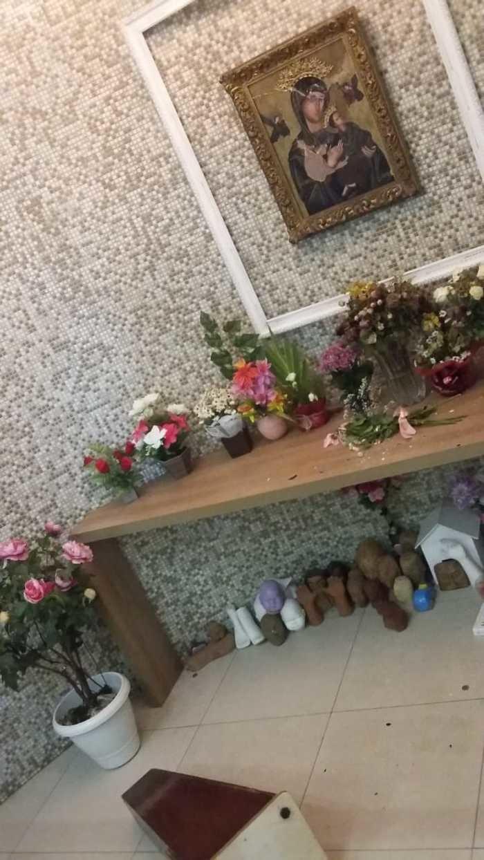 Imagem de Nossa Senhora do Perpétuo Socorro ficou danificada (Crédito: Reprodução/Portal Meio Norte)