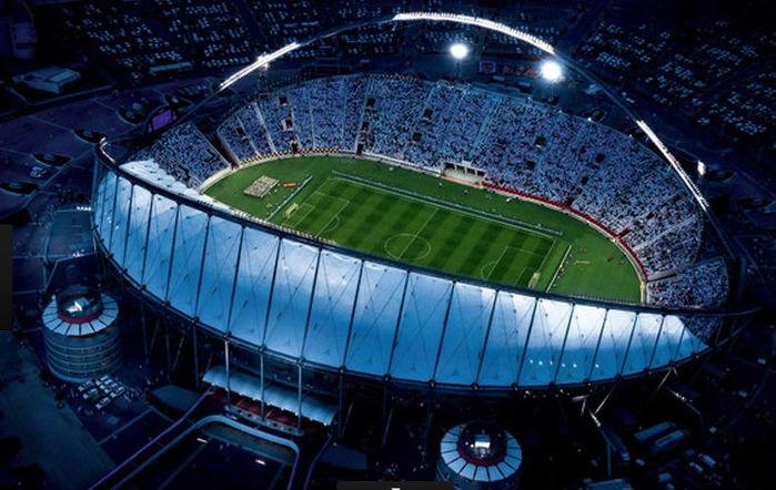 O estádio Internacional de Kahlifa tem capacidade para 50.000 lugares e poderá ser ampliado para 68.030 (Crédito: Divulgação)