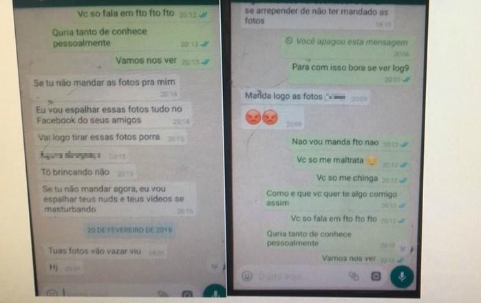 Trecho da conversa entre o suspeito e a vítima (Crédito: Divulgação)