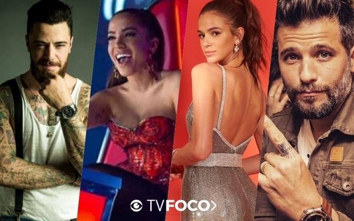 Nomes como os de Bruno Gagliasso, Anitta, Bruna Marquezine e Felipe Titto encabeçam lista de jovens mais ricos do Brasil  (Crédito: montagem: TV Foco)