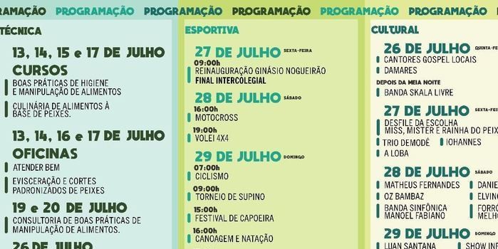 Competições esportivas irão movimentar o 4º Festival do Peixe