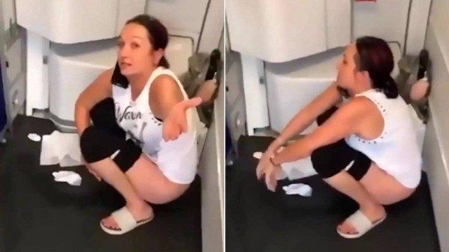 Passageira faz xixi na "cozinha" de aeronave (Crédito: Reprodução da internet)