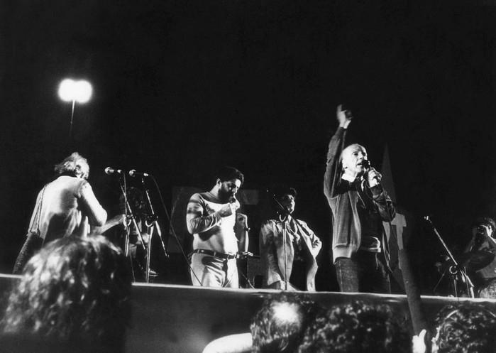 Hélio Bicudo discursa em comício do PT em 1982 (Crédito: Luiz Gevaerd/Estadão Conteúdo/Arquivo)