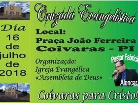 AD realizará dia 16 a Cruzada Evangelística "Coivaras para Cristo"