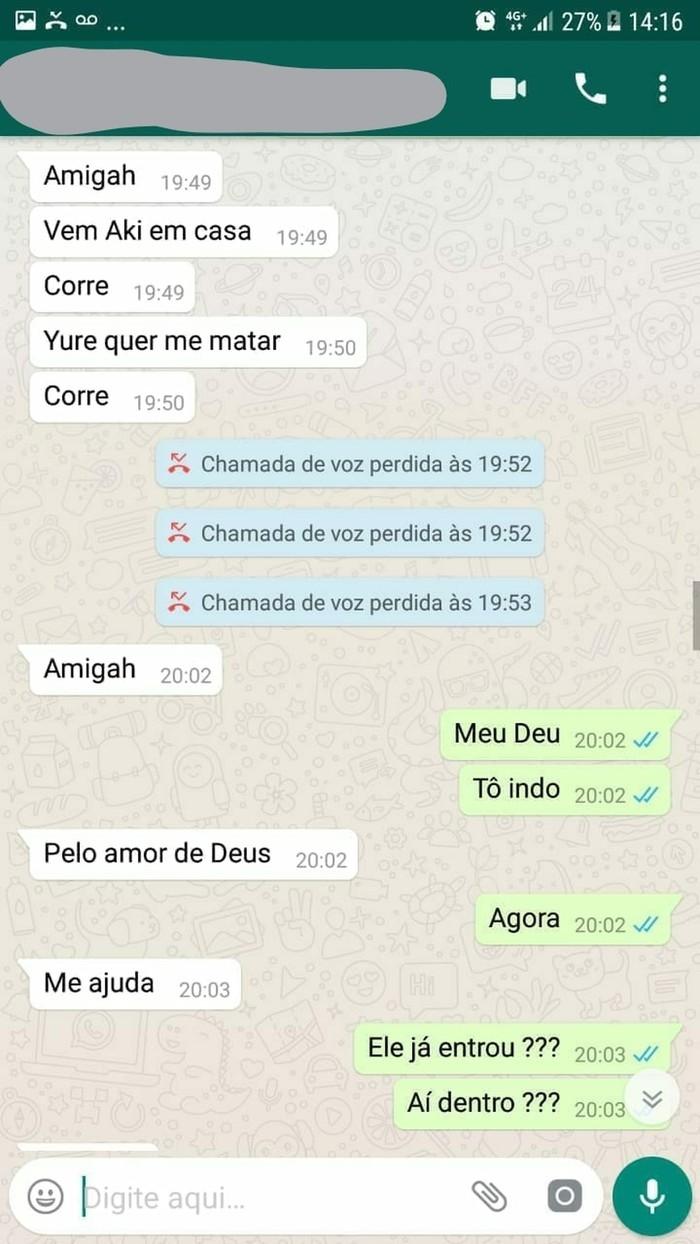 Patrícia pediu ajuda para amiga (Crédito: Reprodução/Whatsapp)