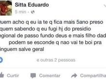 Preso foge de presídio e posta comemoração no Facebook