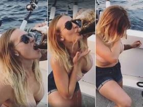 Mulher bebe cerveja direto da boca de peixe morto: 'Foi horrível'