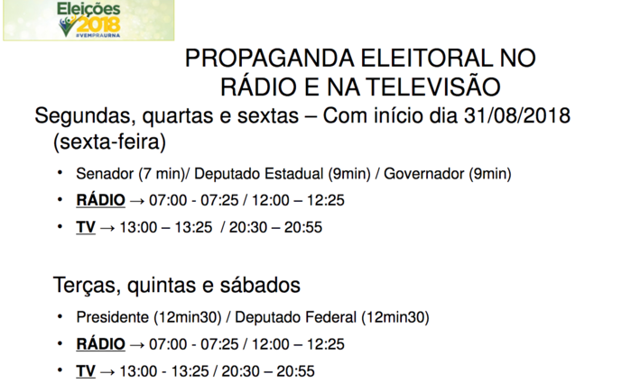 Plano de mídia do horário eleitoral gratuito  (Crédito: Divulgação/TRE)