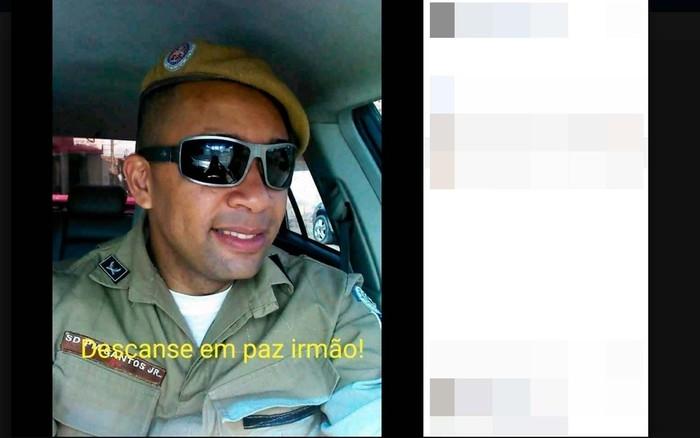  Familiares e amigos do PM postaram fotos em redes sociais lamentando a morte dele em Feira de Santana  (Crédito: Reprodução/Facebook)