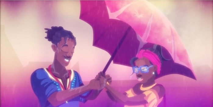 Animação traz amor preto em um clipe Luciane Dom