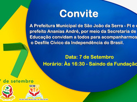 Secretária da Educação convida para desfile de 07 de setembro