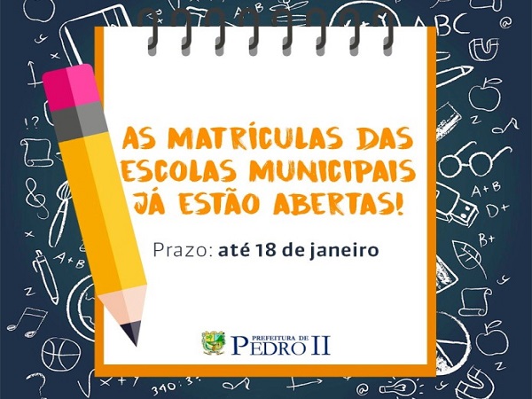 Secretária de Educação de Pedro II reforça período das matrículas