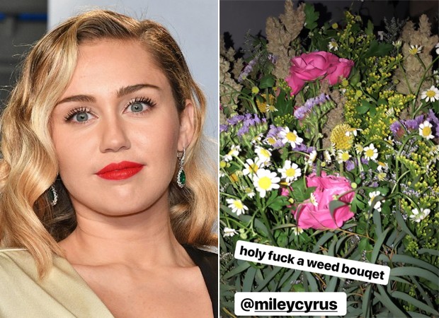 Miley Cyrus surpeende e envia buquê de maconha para irmã de 19 anos