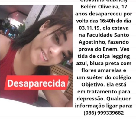 Jovem desaparece depois de fazer prova do Enem em Teresina