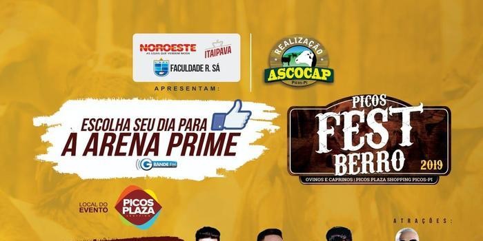 Ingressos para a Arena Prime do Picos Fest Berro já estão à venda