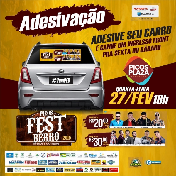 Adesive seu carro e ganhe ingresso para o Picos Fest Berro