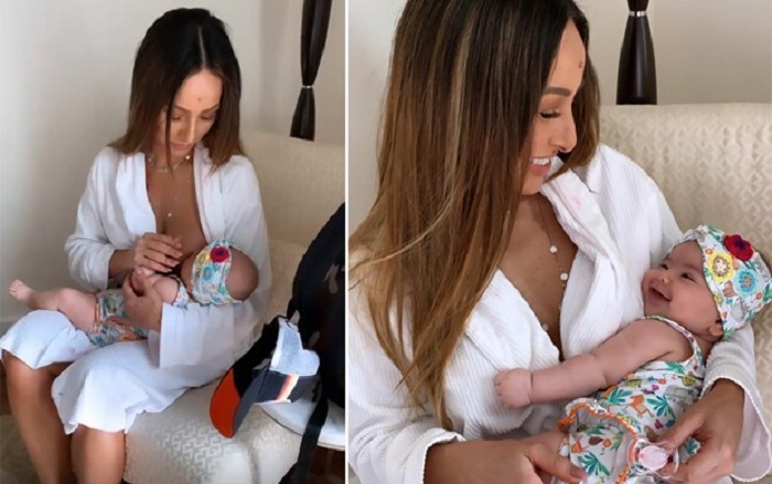 Sabrina Sato aparece amamentando a filha e encanta os fãs
