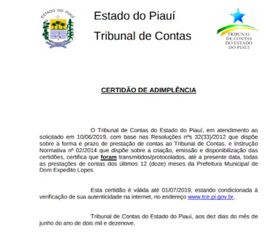 Certidão do Tribunal de Contas contradiz denúncia de vereadores da oposição de Dom Expedito Lopes/PI - Imagem 2