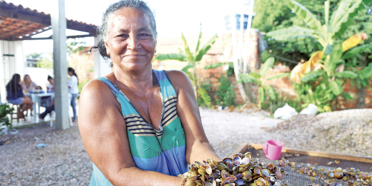 Beneficiamento de mariscos melhora vida de mulheres