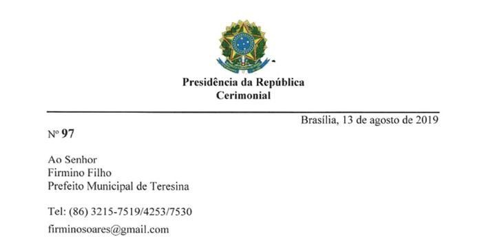 Firmino virá de Brasília no avião a convite de Bolsonaro