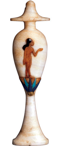 Frasco de argila usado para perfumes egípcios: produto milenar com funções ritualísticas (Crédito:Divulgação 