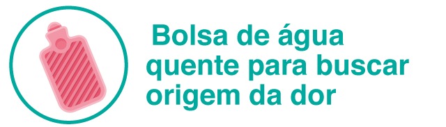 Cabeçalho com ilustração: Bolsa de água quente para buscar origem da dor