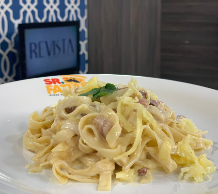 Receita de Macarrão à carbonara por Kaka Veronez