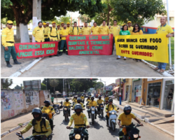 SEMMA, Brigada Municipal /PROCERRADO, Prev-Fogo( IBAMA) e STRANS fazem  passeata da Campanha Todos contra as Queimadas