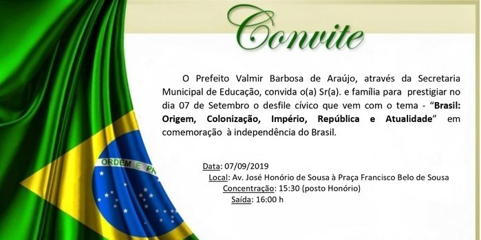DEL realizará desfile cívico de 7 de Setembro