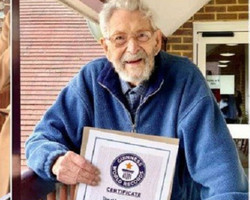 Por Covid-19, homem mais velho do mundo recebe certificado a distância