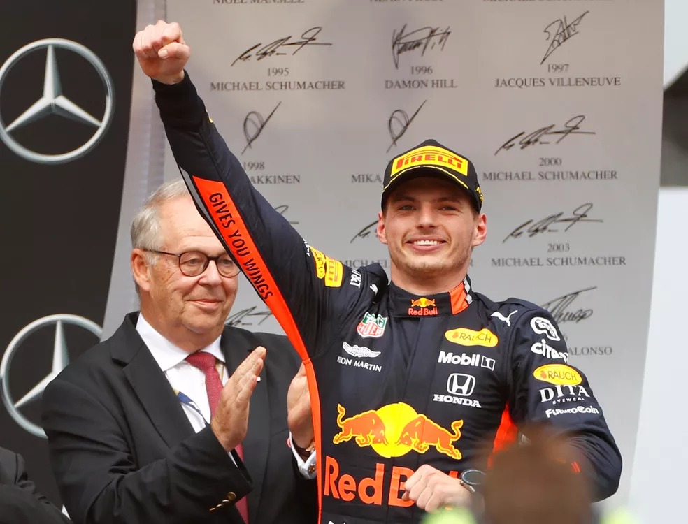 Max Verstappen venceu GP da Alemanha de 2019 — Foto: REUTERS/Kai Pfaffenbach Max Verstappen venceu GP da Alemanha de 2019 — Foto: REUTERS/Kai Pfaffenbach