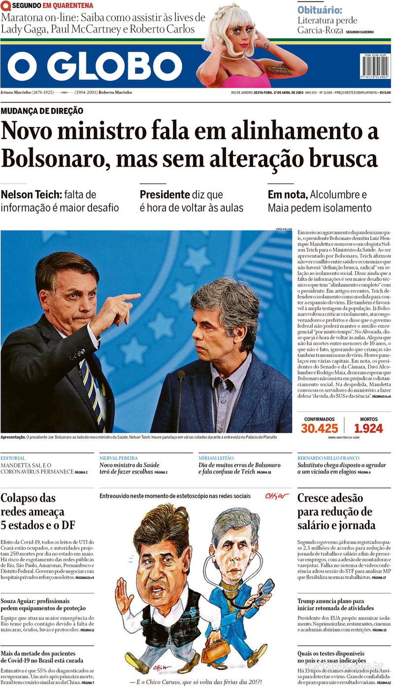 Veja as capas dos principais jornais do país nesta sextafeira (17