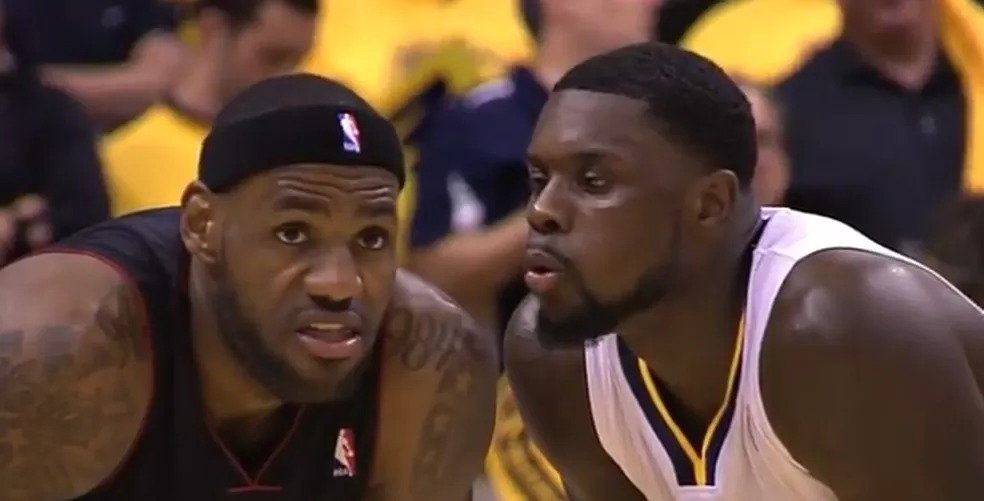 LeBron Jamers é provocado por Lance Stephenson — Foto: Reprodução