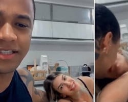 Léo Santana e Lore Improta confirmam reconciliação com beijo