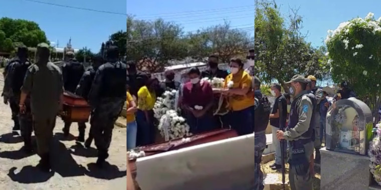 Sepultamento de PM morto em assalto é marcado por comoção em Teresina