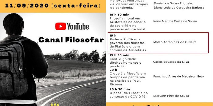Acadêmico de Coivaras, Marcos Antonio Damasceno Oliveira, participará do Colóquio Filosofar É preciso?!