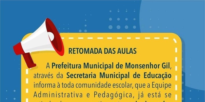 Prefeito João Luiz anuncia o retorno das aulas presenciais em Monsenhor Gil