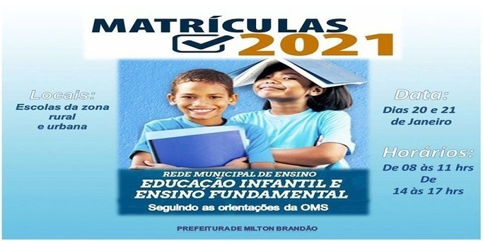 Milton Brandão: Município deu início as matrículas nessa quarta (20)