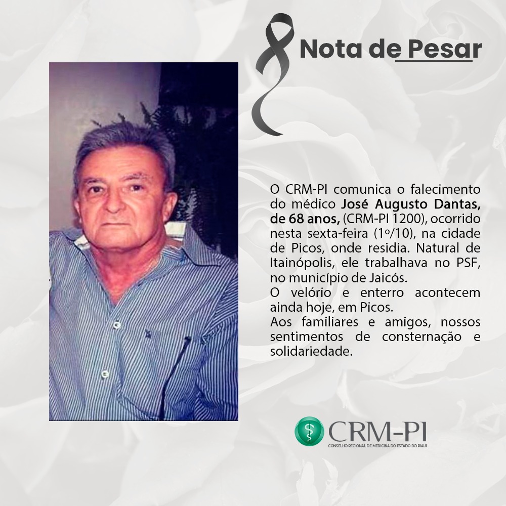 Médico José Augusto Dantas é encontrado morto em apartamento em Picos (Foto: Divulgação/ CRM)
