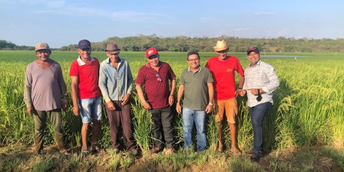Prefeito Genival Bezerra visita campo de produção arroz