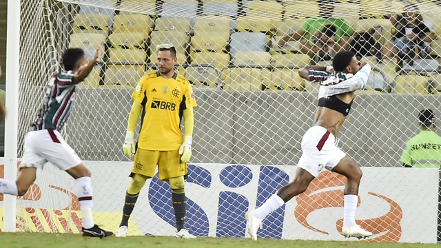 Abel comemora o terceiro gol do Fluminense contra o Flamengo (Foto: André Durão)