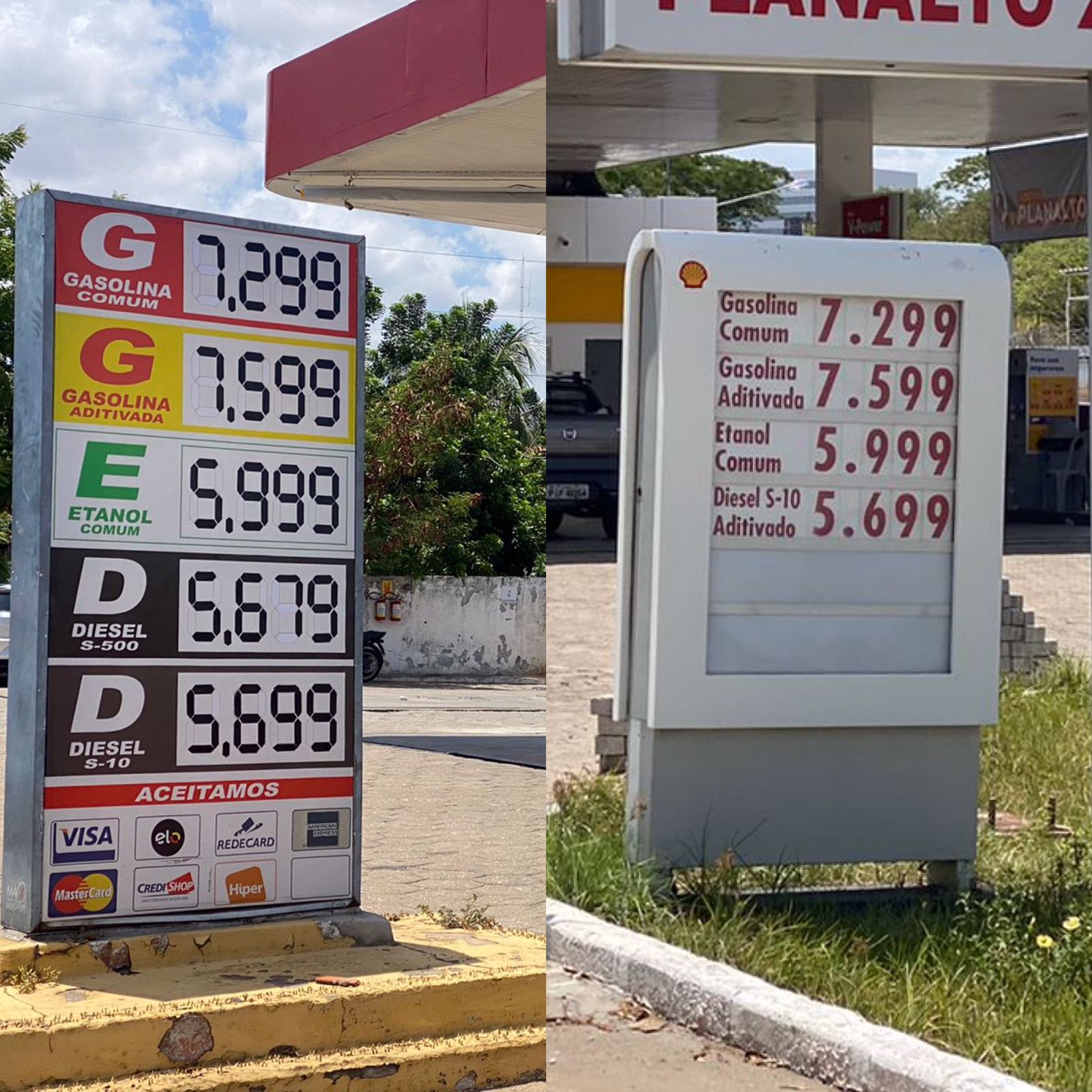 Preço da gasolina praticado em Teresina. Crédito: Raíssa Morais/Jornal Meio Norte.