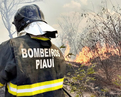 Corpo de Bombeiros combate focos de incêndios em Curimatá e Cristino Castro