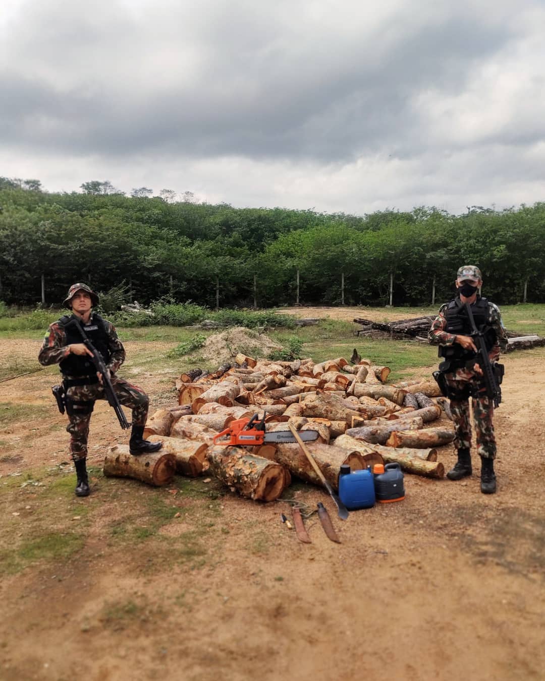 Homens são presos em flagrante por desmatamento ilegal no Sul do Piauí (Foto: Divulgação)