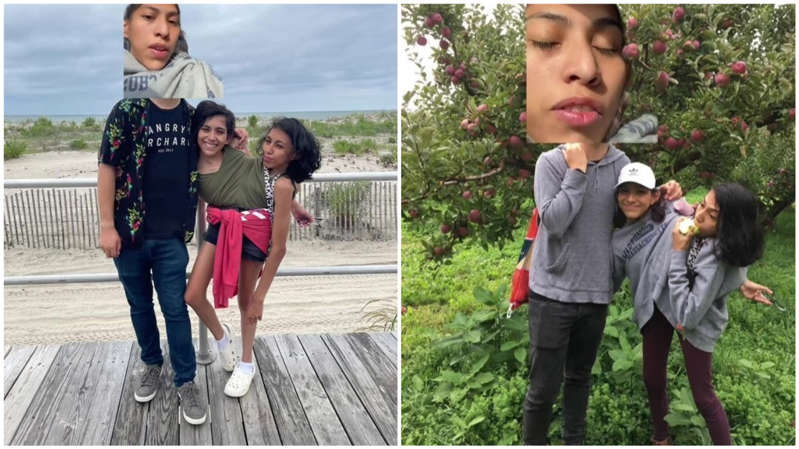 Gêmea siamesa desabafa no TikTok sobre estragar fotos da irmã e namorado