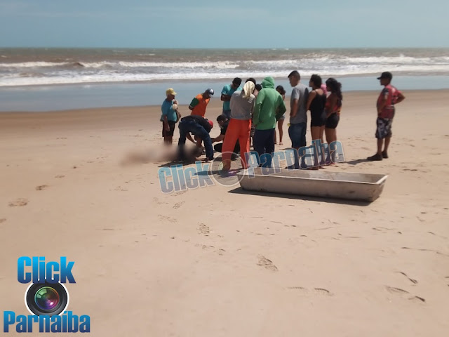 Corpo foi encontrado por populares na Praia da Pedra do Sal - Foto: Click Parnaíba