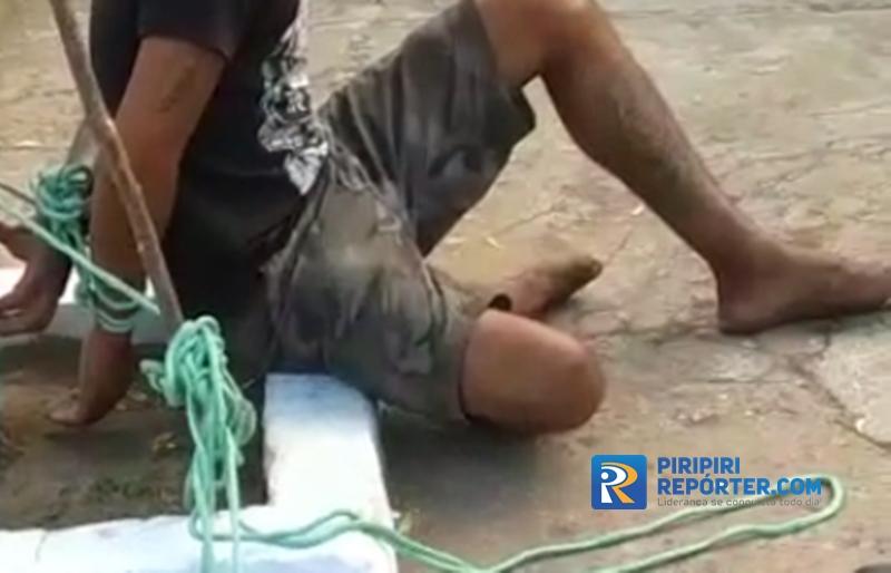 Suspeito de furto é rendido e amarrado por populares no Norte do Piauí - Imagem 1