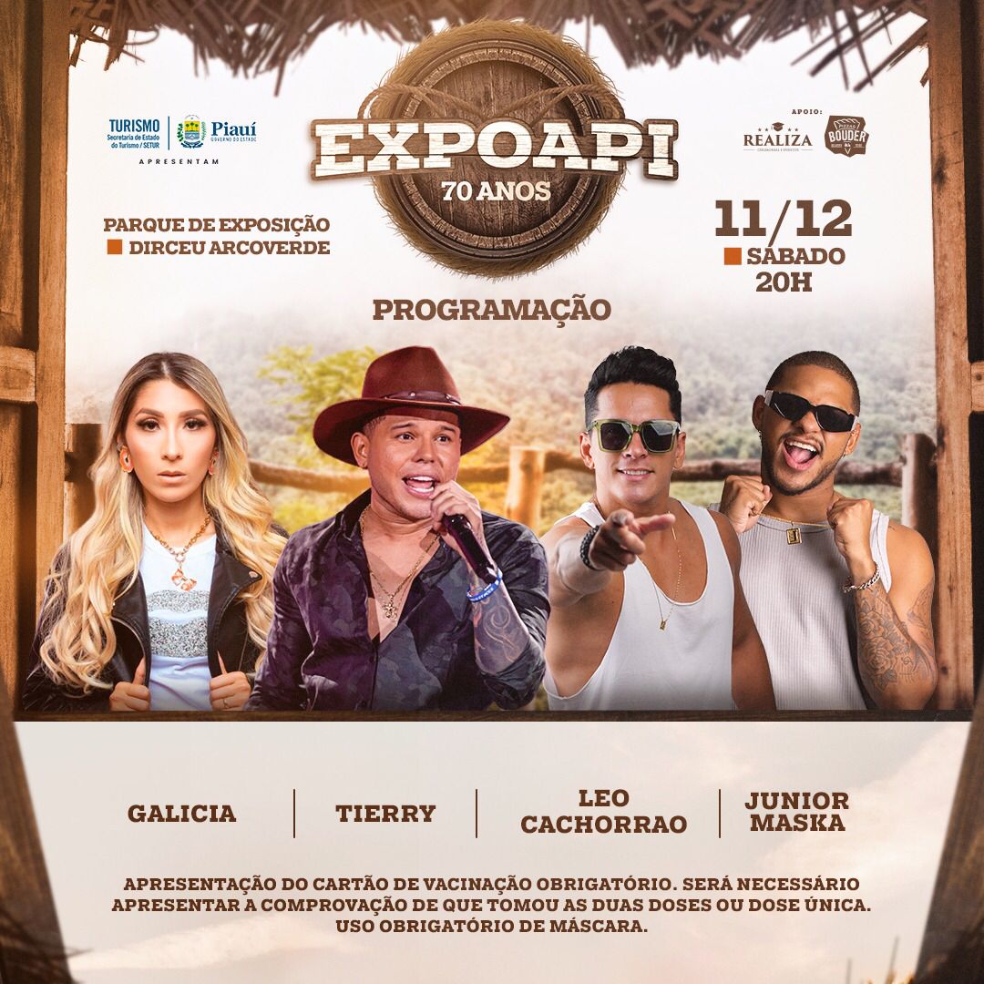 Expoapi tem programação de shows neste fim de semana em Teresina