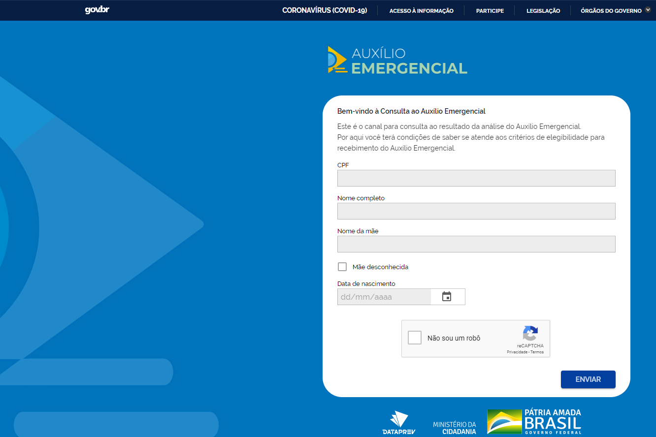 A consulta poderá ser feita pelo Portal de Consultas da Dataprev